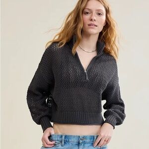 Aerie Crochet Quarter Zip